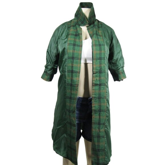 BB DAKOTA Y2K Plaid S Coat Dress Grunge Academia Preppy Green Hilda Tartan - Picture 9 of 13